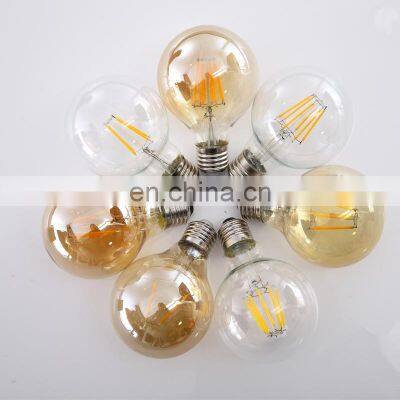 Tonghua  LED Lamp G80 Amber Clear Glass Dimmable Bulb E27 E26 110V 220V Vintage Edison Filament Light Bulbs for Home Decor