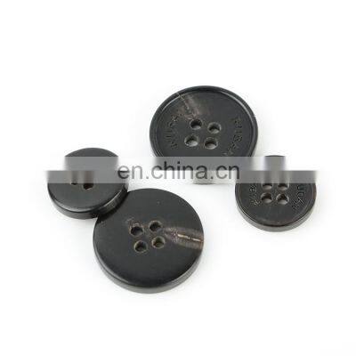 Custom 4 Holes Black buffalo button for overcoat