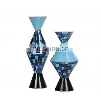 Nordic Style Home Flower Plan Pottery Ceramic Big Vases Print For Living Room Interior Home Decorations