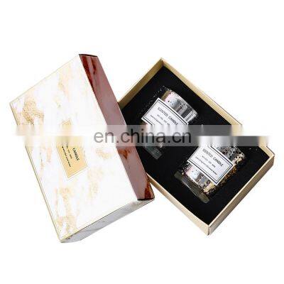 custom design printed small candle bell sleeve pillowcase box packaging white candle packaging box