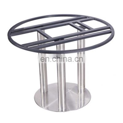 Table Base Industrial Modern Chrome Decorative Furniture Round Coffee Stainless Steel Tulip Metal Dining Restaurant Table Base