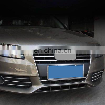 Factory Stainless Steel Front Grill Decorative Trim Strips For Audi A4 2009-2012 Car Front Fog Lamp Strips accessories