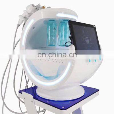 2022 Portable Ice Blue Ultrasonic RF Aqua Skin Care Dermabrasion Oxygen Facial Machine With Skin Analysis System photo-4