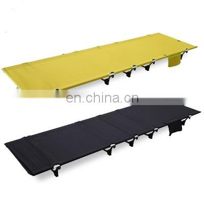 Custom logo color black aluminum outdoor folding bed campsite travel portable folding bed