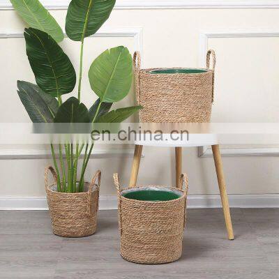 2022 Selling Straw Multi Organizers Kitchen Craft Newest Girls Large Round Toy Big Kid Storage Bin