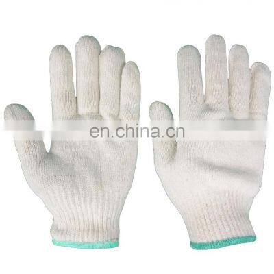 Custom Logo Industrial Grip Knit Durable Safety Labour Protection Working White Cotton Gloves For Gardening