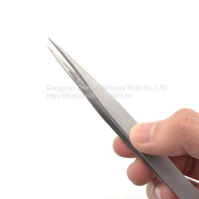 Planting Eyelashes High Precision Tweezers Sand Blasting Anti Slip Static Free Eyelash Clip Single Blossom SS-10 Tweezers photo-2