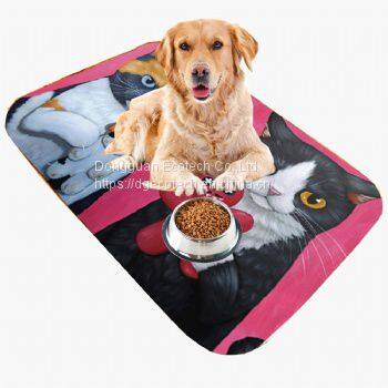 full color dye sublimation printing non slip neoprene rubber base custom printing dog cat pig pet litter pet mats