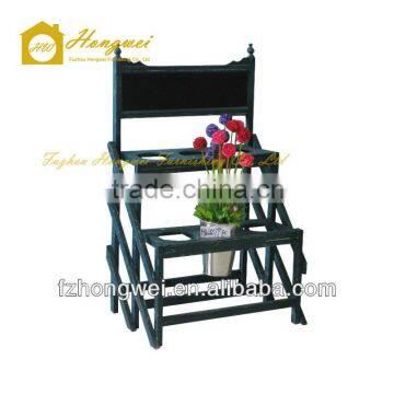 Hongwei antiquated blue Garden Wood Planters-flower shelf