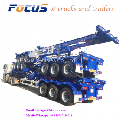 40ft 3 Axle Skeleton Trailer With Airbag Suspension,Customizable lowbed trailer3 Axles 40FT Skeleton Semi Trailer for Container Transportation