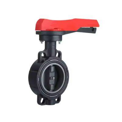 DIN ASTM JIS Standard Manual Lever Hand Plastic PVC Handled Wafer Type Butterfly Valve