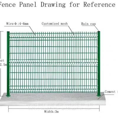 BEST Fencing supplier PE Coated and PVC coated welded Wire fencing Curvy Welded Wire Mesh Fence/BOLI WIRE MESH QUALITY WELDED WIRE FENCING