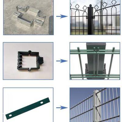 2D Double Wire Mesh Fence Heavy Duty Twin Wire Fence Panel Powder Coated Galvanized Fencing for Industrial and Commercial photo-5