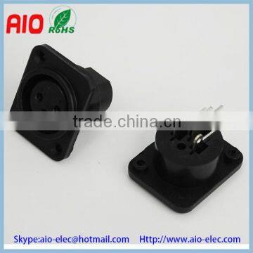 Right angle Plastic jacket Fits D Series Pattern Holes Vertical PCB Mount Flange Mount 3 Pole 3 pin XLR Female connector