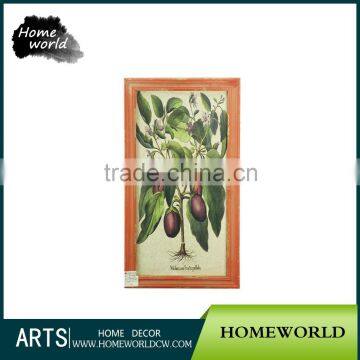 Orange Frame Eggplant Flower Indoor Bedroom Wall Decor Painting