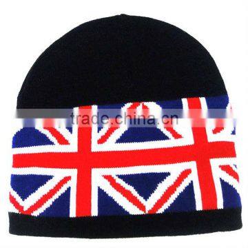 High quality knitted promotional football England cap