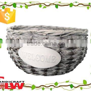 willow garden plant pot wholesale, garden flower basket, garden tool storage basket without handle