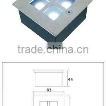 2w led recessed aluminium wall light