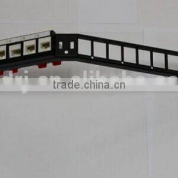 0.65U angle 24 port patch panel,patch panel unloaded