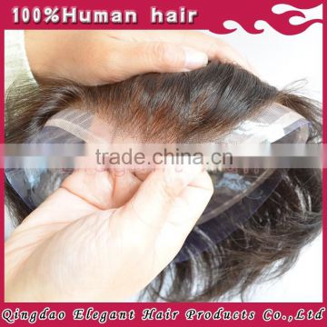 Unprocessed Indian Human Hair Customized Full Handtie French Lace Men's Toupee