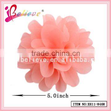 Paypal acceptable best price factory wholesale handmade chiffon flower fancy hair clips (XH11-8468)