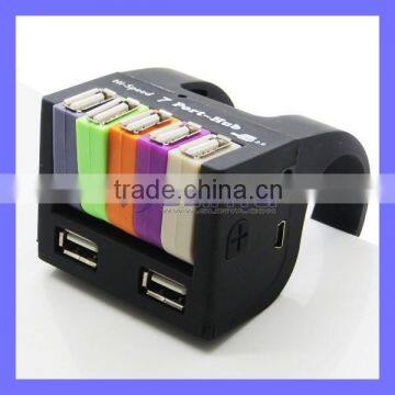 Multi-TT mode Micro USB 7 Port Hub with Convenient Mini-B Connector