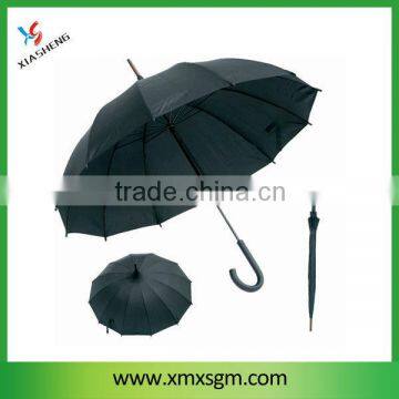 12k Mens Big Black Steel Shaft Stick Umbrella