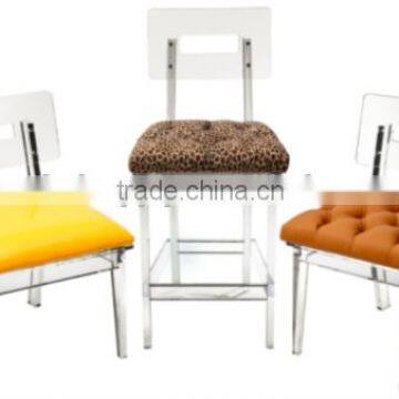 Attractive cheap acrylic living room chair dining chair with cushion