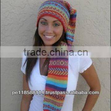 ALPACA WOOL HAT+SCARF WITH DESIGNS