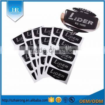 Custom waterproof 3d crystal epoxy brand name sticker