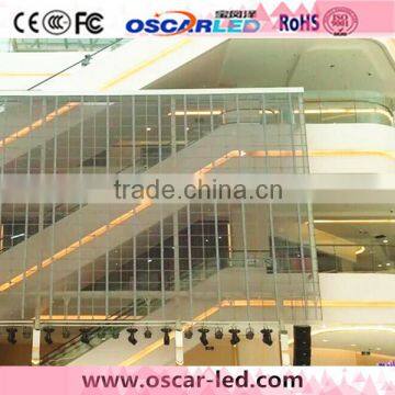 XW5 led glass full color curtain glass led display outdoor advertising video led glass board display