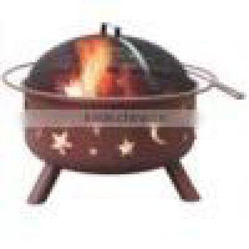 32 inch outdoor rusty bbq fire pit with ring