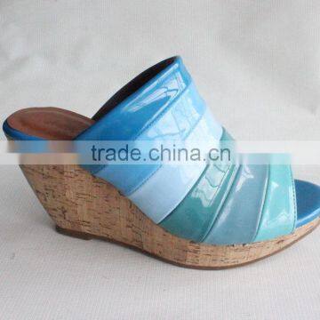 Factory wholesale cheap price color matching wedge heel women slippers wholesale