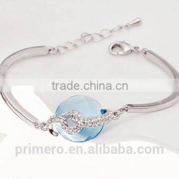 Vintage Rhinestone Cuff Crystal Bracelets 18K Rose Gold Plated Natural Crystal Bangle photo-6