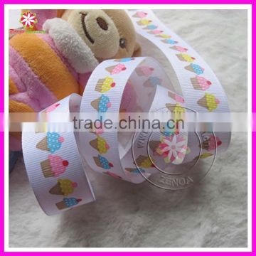 CUPCAKE PRINT GROSGRAIN RIBBON