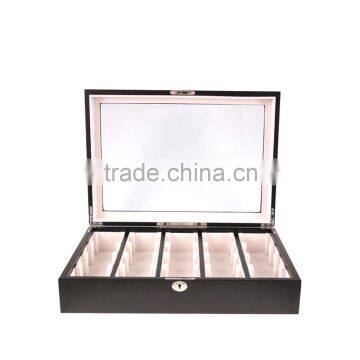 FS1701 Wooden Watch Display Box Large Black Painting Display Glass Top Quality Choice photo-2