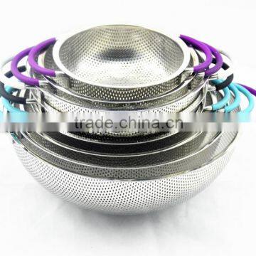 Stainless steel punching basket/ smesh basket/steel plate colander/ tainless steel plate kitchen basket/ sink strainer/