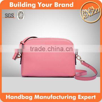 CC1022 Trendy Pink Color Saffiano PU Leather Ladies Messenger Bags