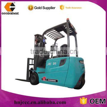 2 ton factory supplier 3-wheel high quality GOODSENSE electric forklift with AC motor