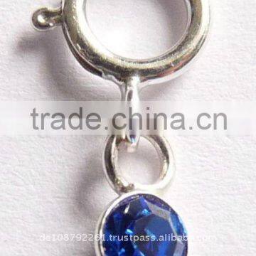 Nail piercing nail dangle 925 sterling silver / blue