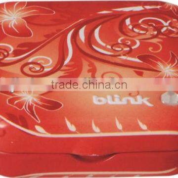 2014 Red square shaped moon cake packing Tin Box