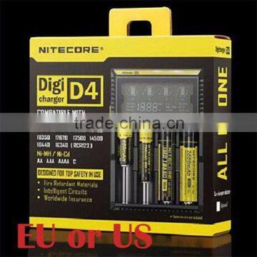 Fast shipping Smart 12V nitecore d4 discharger LCD 18650 automatic battery charger d4 universal 18650 charger