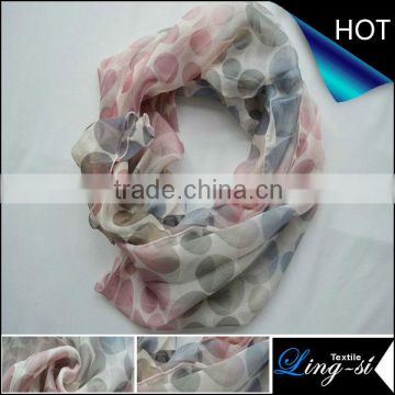 Polyester Silky Printed Chiffon Scarf for Ladies