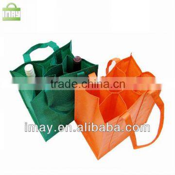 Promotional 6 bottles non woven wine tote bag