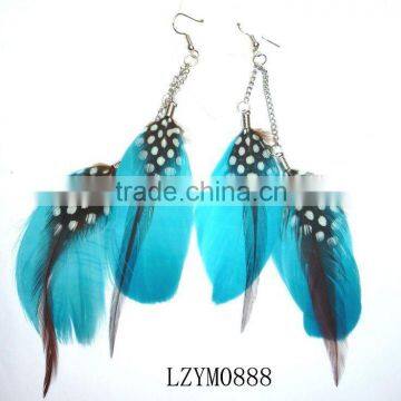 natural grizzly feather and Nagorie feather earrings