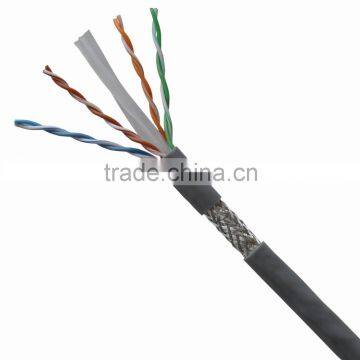 Double shield SFTP PVC 4*2* 0.57BC & CCA FTP CAT6 cable pass test 305M braiding cable