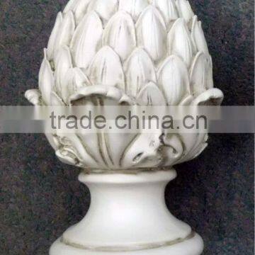 Home Decoration Antique White Artichoke Curtain Finials Curtain Accessories For Wooden Curtain Rods Wholesale