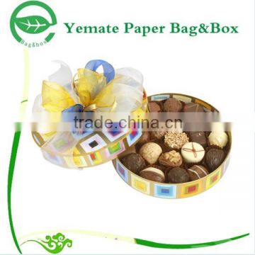 new design round shape chipboard chocolate box/ paper cake box/ cardboard sweet box