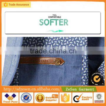 Customize OEM Man Denim Shirt Wholesale Blue Fishing Shirts From China photo-5