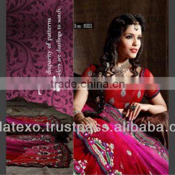 Pink & Red Shaded Wedding Saree